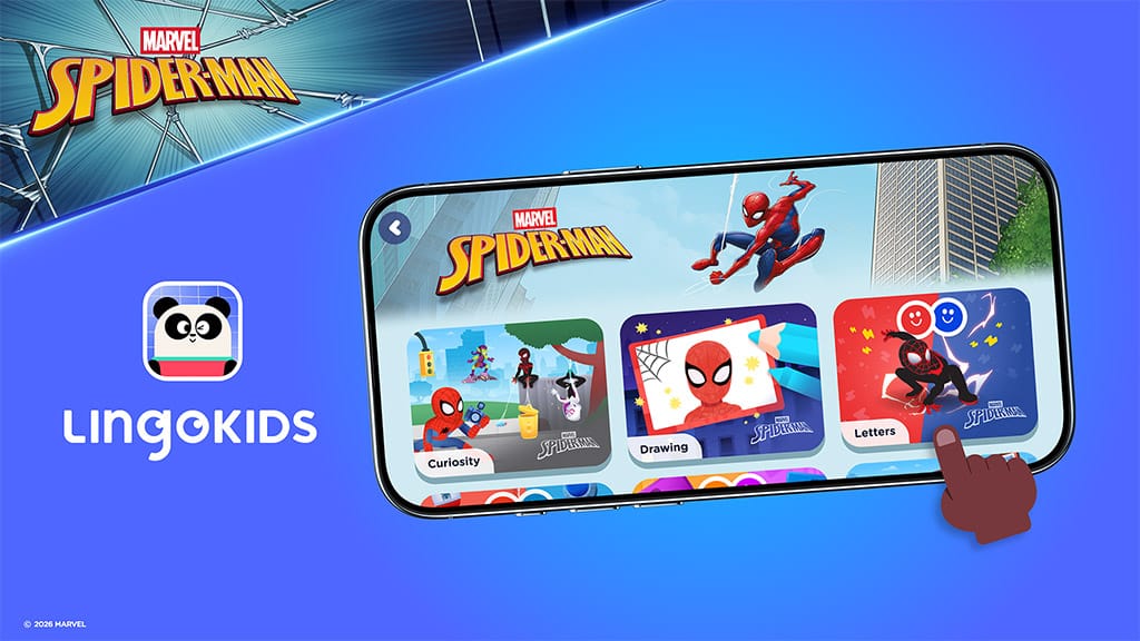 Skoči v pravopis z novimi Spider-Man igrami na Lingokids!