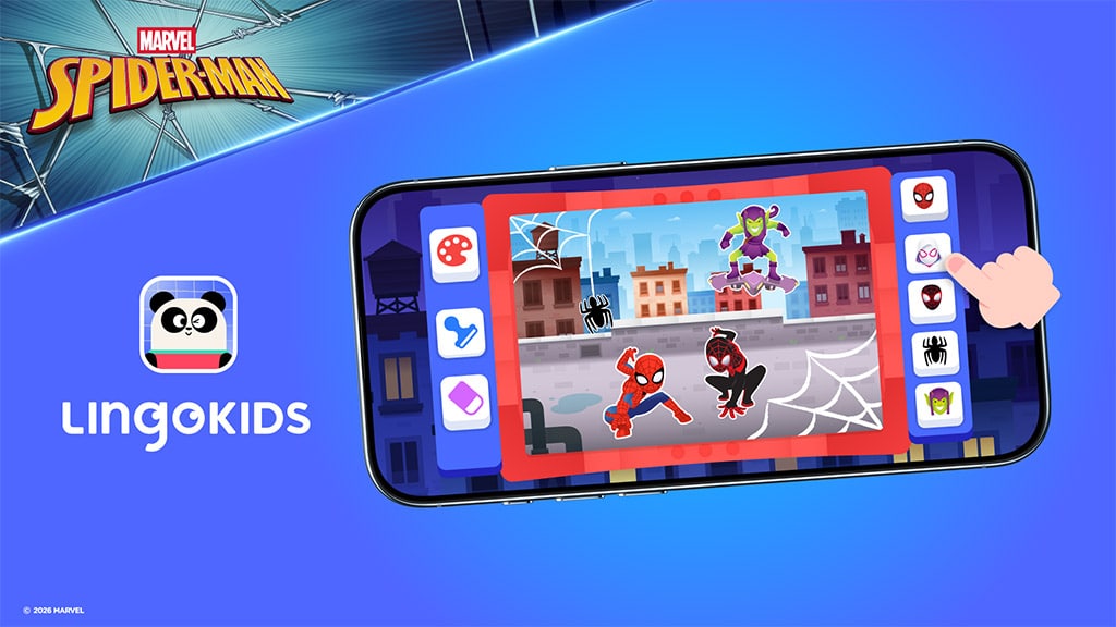Skoči v pravopis z novimi Spider-Man igrami na Lingokids!