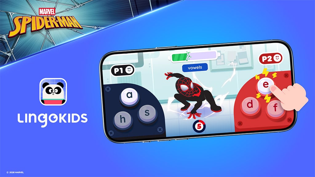 Skoči v pravopis z novimi Spider-Man igrami na Lingokids!