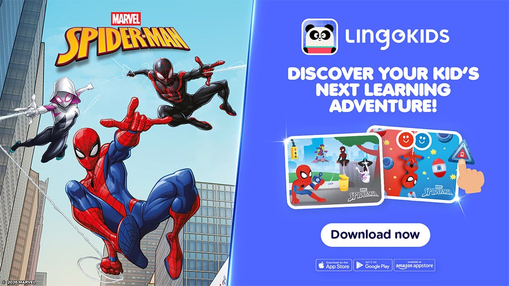 Skoči v pravopis z novimi Spider-Man igrami na Lingokids!