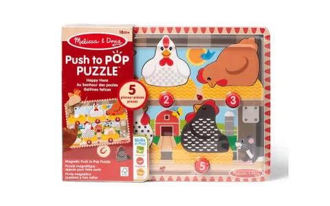 Melissa & Doug Veseli piščančki – Pritisni in poskoči sestavljanka