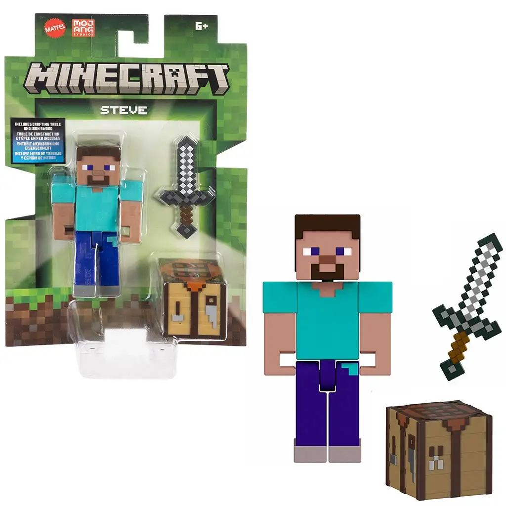 Minecraft Action Figure Steve – Personaggio Da Collezione In Plastica – 15 Cm - 3