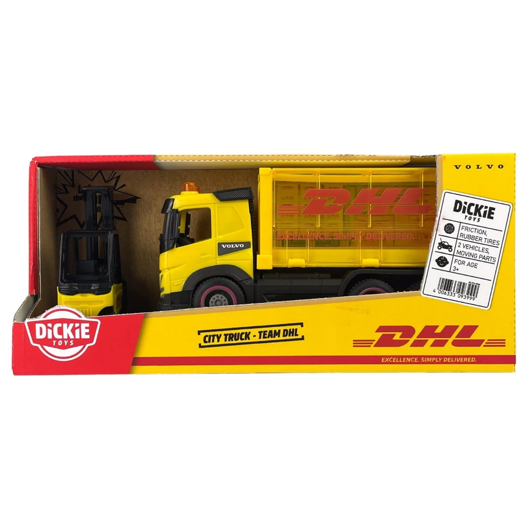 DHL Volvo tovornjak s viličarjem - Dickie Toys slika 1