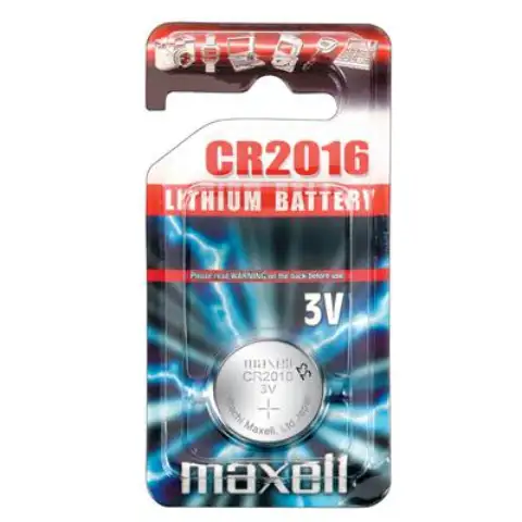 Maxell: Alkalna litijeva okrogla baterija CR2016 v blister pakiranju