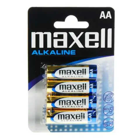 Maxell: Alkalna ploščata baterija 1.5V AA LR6 v blister pakiranju 4 kosi