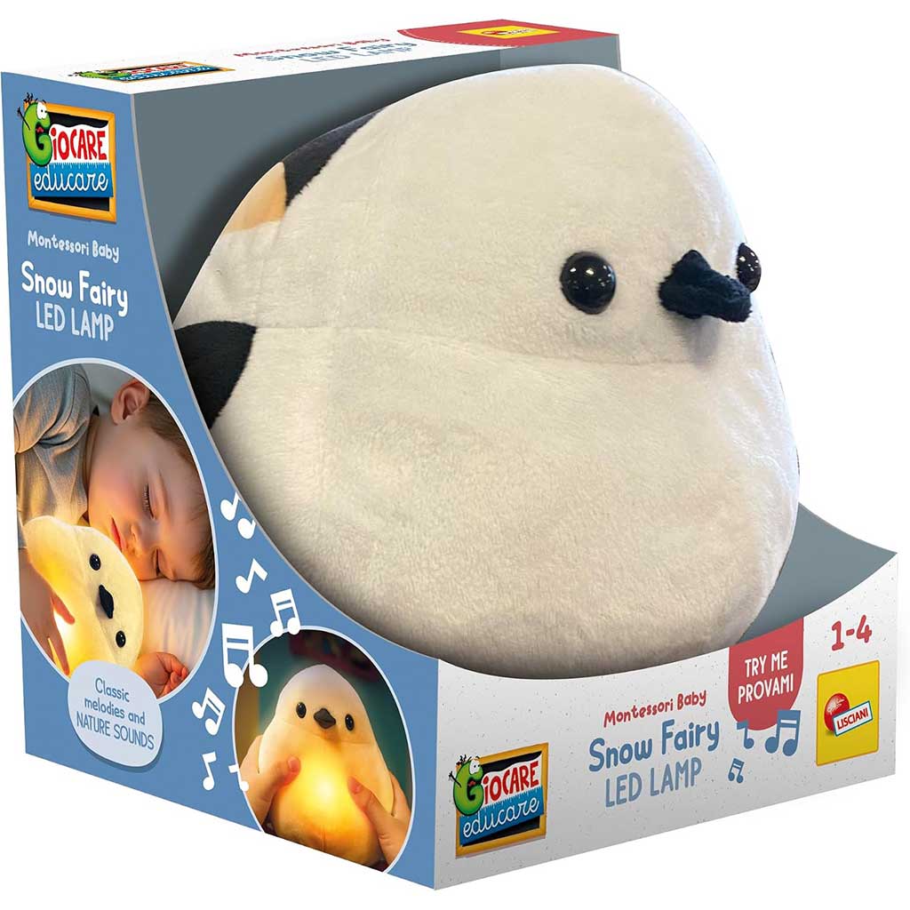 Montessori Baby Snow Fairy LED zvočni plišasti ptiček - Lisciani slika 1