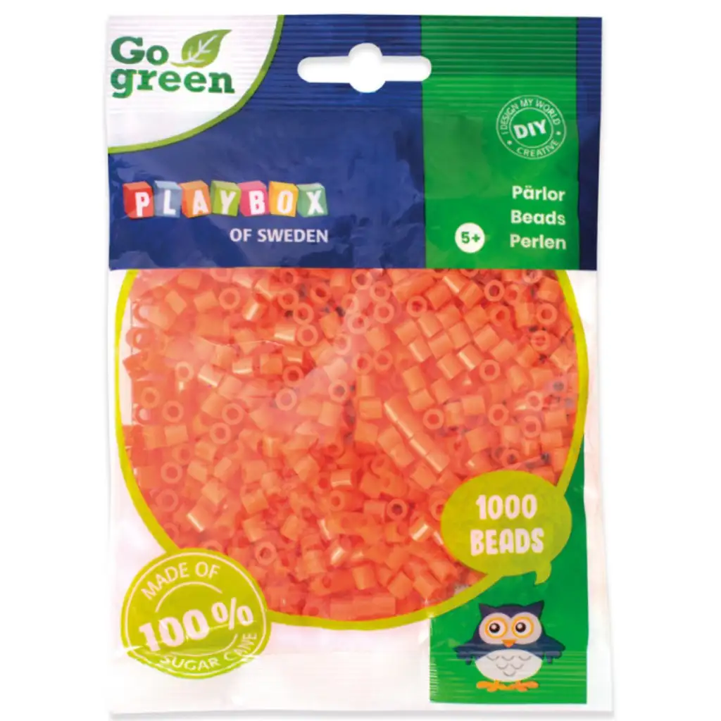 PlayBox: Go Green 5mm MIDI perle za likanje 1000 kosov v oranžni barvi slika 1
