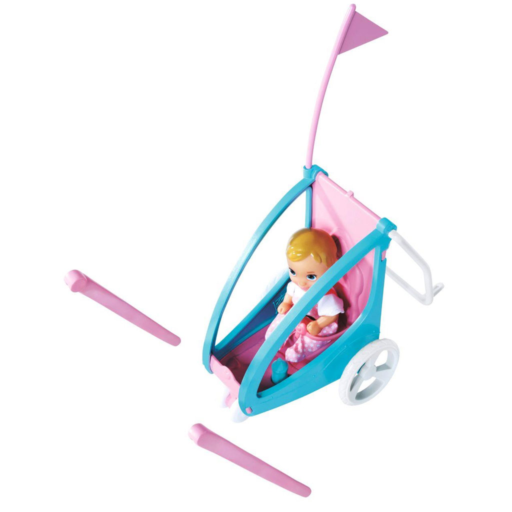 Steffi Love: Kolesarska Steffi punčka z otroškim prikolico - Simba Toys slika 3