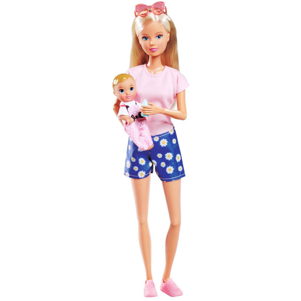 Steffi Love: Kolesarska Steffi punčka z otroškim prikolico - Simba Toys slika 4