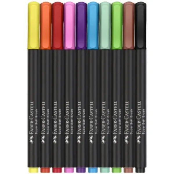 10-delni set barvnih flomastrov Faber-Castell: Black Edition slika 2