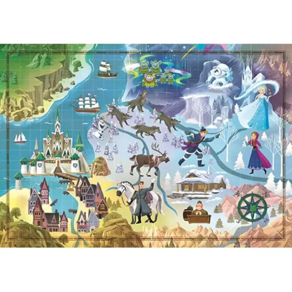 1000-delna zemljevidna sestavljanka Disney: Ledeno kraljestvo - Clementoni slika 2