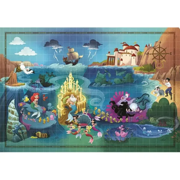 1000-delna zemljevidna sestavljanka Disney: Mala morska deklica - Clementoni slika 2