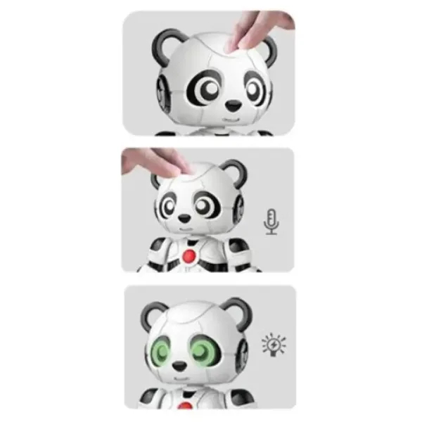 11, robotski panda prijatelj s svetlobnimi in zvočnimi efekti, s kovinskim ohišjem slika 3