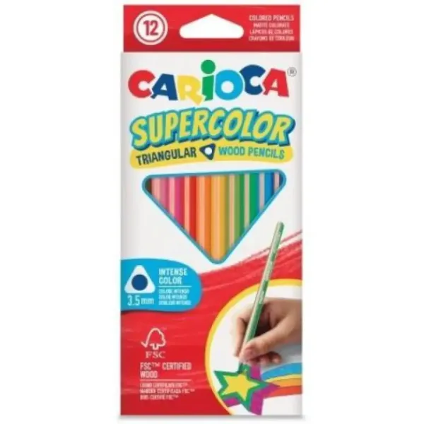 12-delni komplet barvnih svinčnikov trikotne oblike SuperColor - Carioca slika 1
