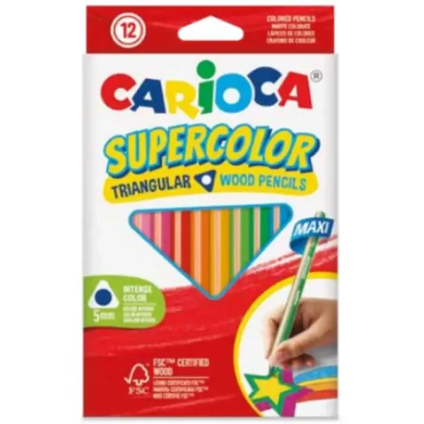 12-delni komplet maxi barvnih svinčnikov trikotne oblike SuperColor - Carioca slika 1