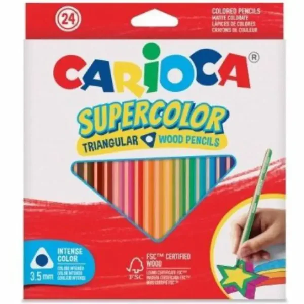 24-delni komplet barvnih svinčnikov trikotne oblike SuperColor - Carioca slika 1