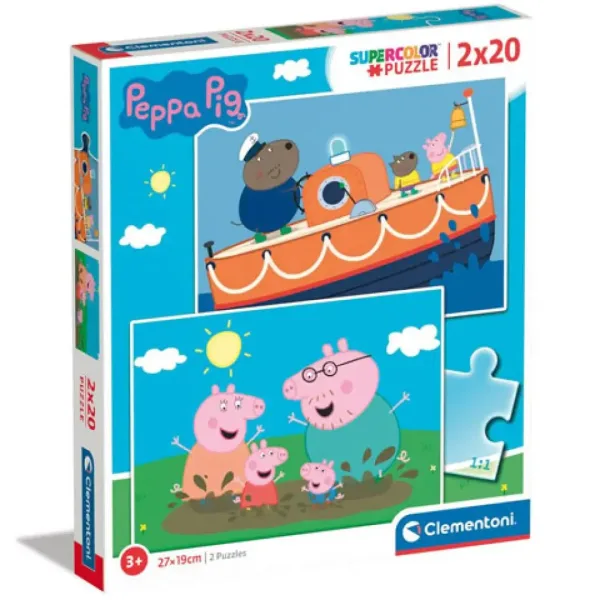 2x20-delna Supercolor sestavljanka Pujsa Pepa 2 v 1 – Clementoni slika 1