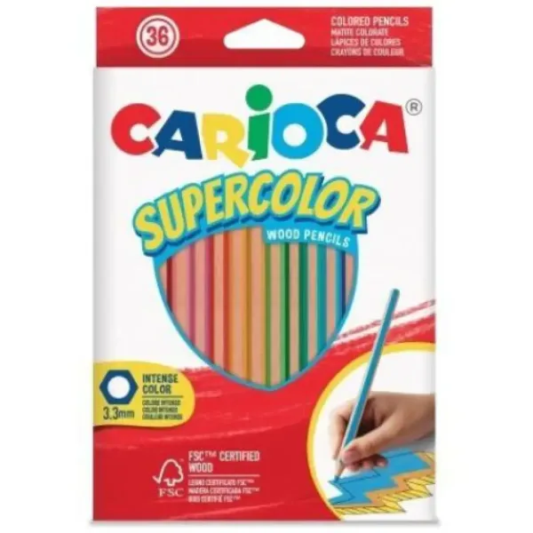 36-delni komplet barvnih svinčnikov trikotne oblike SuperColor - Carioca slika 1