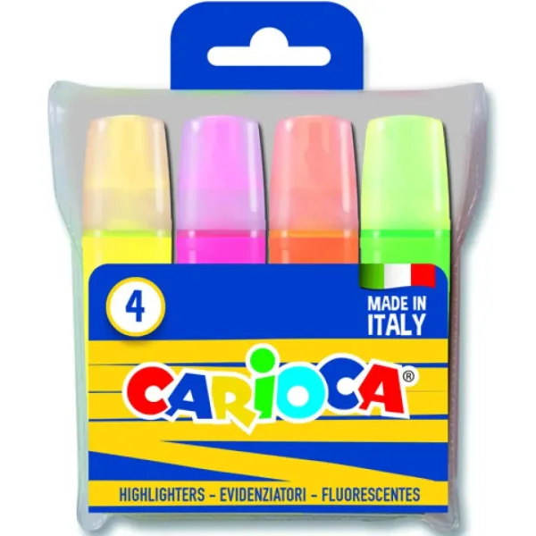 4-delni komplet barvnih fluorescentnih markerjev - Carioca slika 1