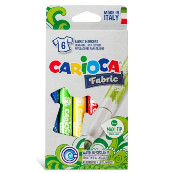 6-delni komplet tekstilnih flomastrov - Carioca slika 2