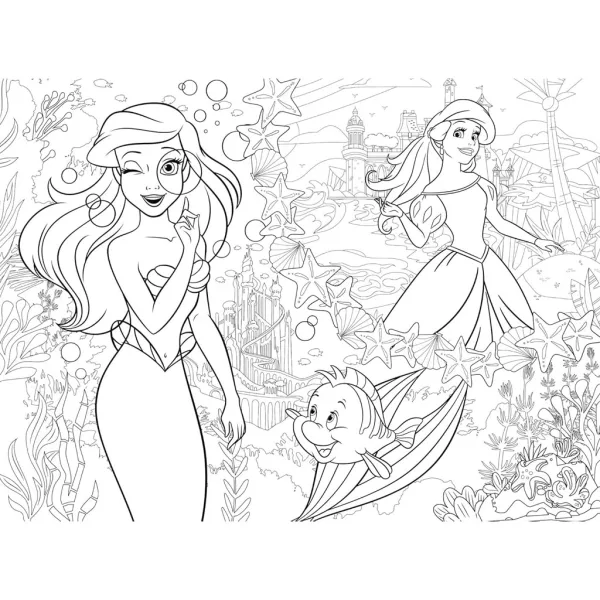 Ariel dva sveta 2 v 1, 48-delni Eco mini sestavljanka in pobarvanka 35x25 cm - Lisciani slika 3