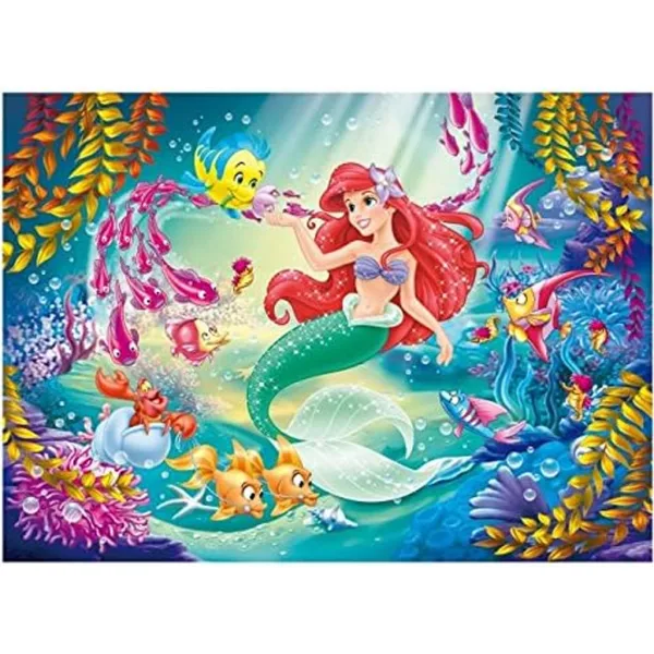 Ariel, mala morska deklica 2 v 1, 108-delni puzzle in pobarvanka 50x35 cm - Lisciani slika 2