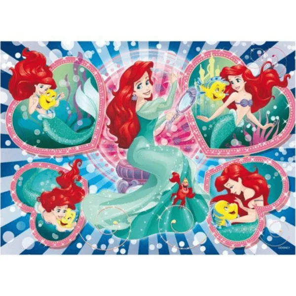 Ariel mala morska deklica 2 v 1, 60-delni Eco puzzle in pobarvanka 70x50 cm - Lisciani slika 2