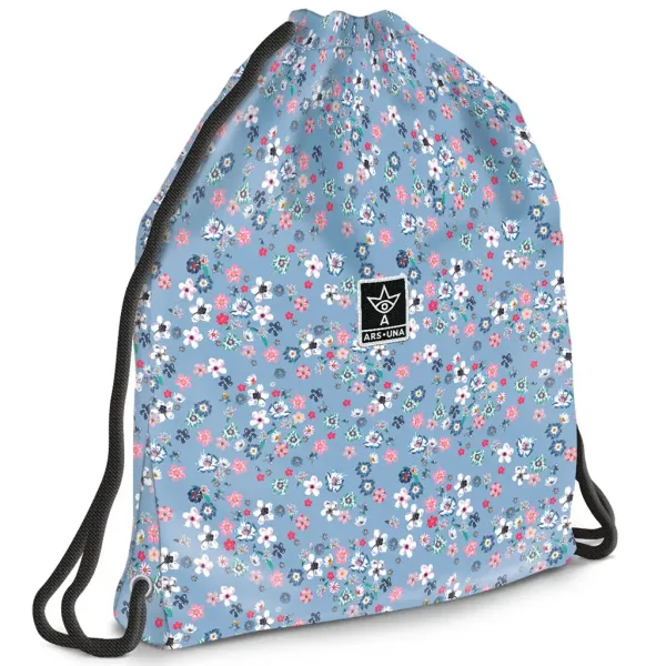 Ars Una: Pearl Blossom Blue cvetlična najstniška torba za telovadbo, športna torba 37,5x46cm slika 1