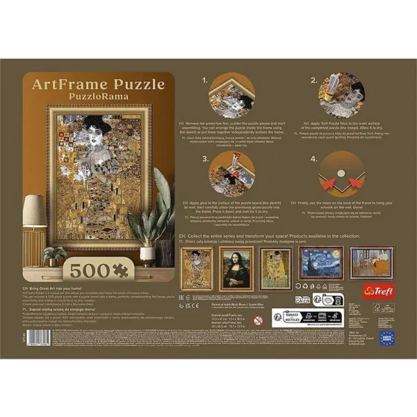ArtFrame: Gustav Klimt - Adele Bloch-Bauer I. 500-delna sestavljanka z okvirjem - Trefl slika 3