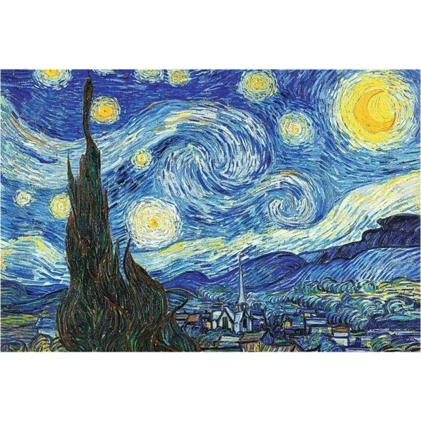 ArtFrame: Van Gogh - Zvezdna noč 500-delni puzzle z okvirjem - Trefl slika 2