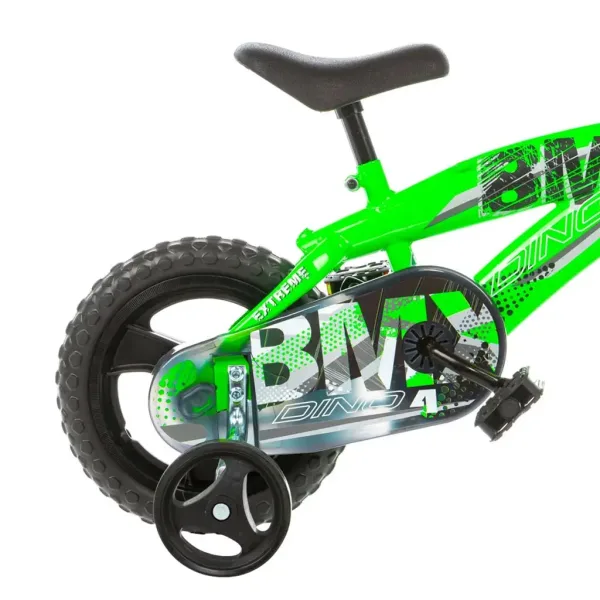 BMX 12” otroško kolo s pomožnimi kolesci v zeleno-črni barvi – Dino Bikes kolo slika 2