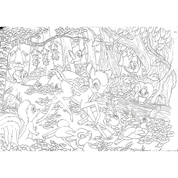 Bambi 2 v 1, 60-delni puzzle in pobarvanka 50x35 cm - Lisciani slika 3