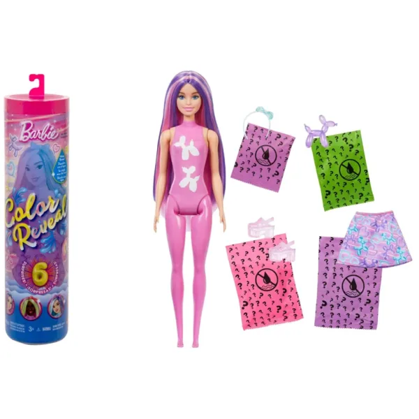 Barbie: Color Reveal lutka, serija presenečenja z balonskim psom – Mattel slika 3