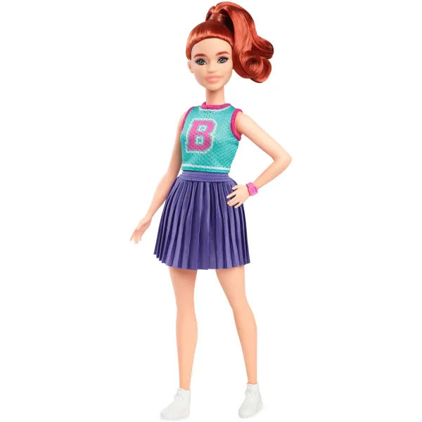 Barbie Fashionista modna lutka z rdečimi lasmi v vijoličnem krilu - Mattel slika 2