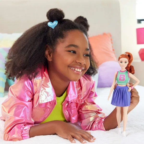 Barbie Fashionista modna lutka z rdečimi lasmi v vijoličnem krilu - Mattel slika 5