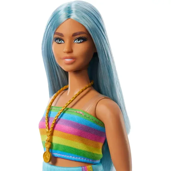 Barbie: Fashionista stil lutka v pisani črtasti obleki - Mattel slika 4