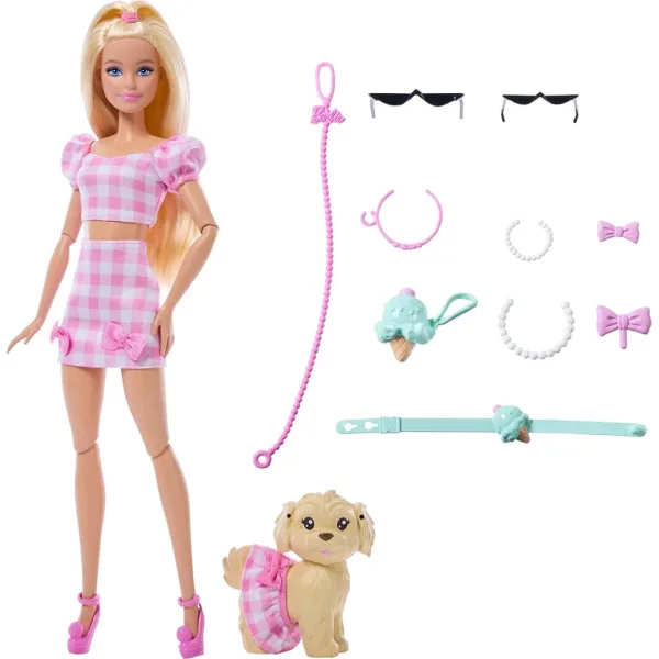 Barbie: Komplet za igro Modni duet hišnih ljubljenčkov v roza barvi – Mattel slika 4