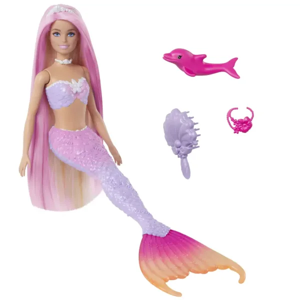 Barbie: Lutka z menjajočo se barvo repa z dodatki - Mattel slika 2
