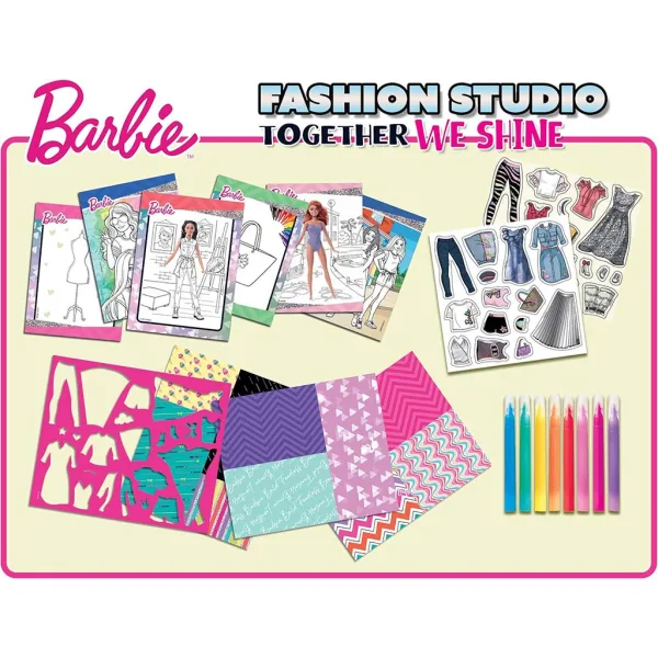 Barbie Skupaj Sijajmo pobarvanka in set za oblačenje - Lisciani slika 2