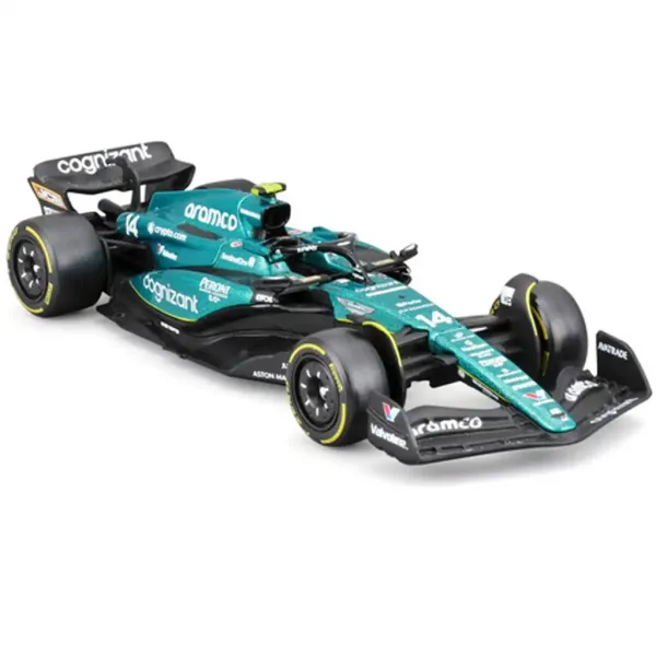 Bburago: Aston Martin AMR23 F1 dirkalnik kovinski avtomodel 1/43 (Fernando Alonso #14) slika 2