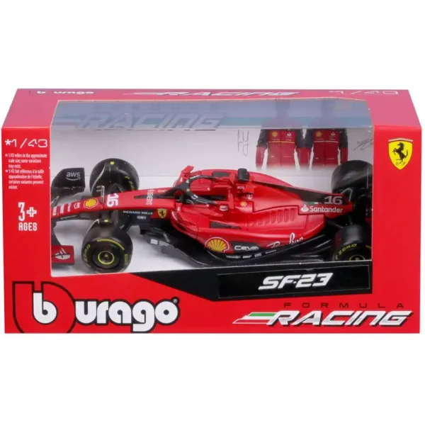 Bburago: Ferrari SF23 F1 dirkalnik kovinski avtomodel 1/43 (Charles Leclerc #16) slika 4