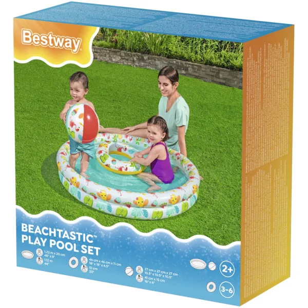 Bestway: Beachtastic napihljiv otroški bazen 3 v 1 komplet Ø 122 x 20 cm slika 4