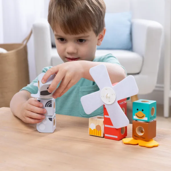 Blockables: Kmečki prijatelji — lesena gradbena igra - Melissa & Doug slika 3