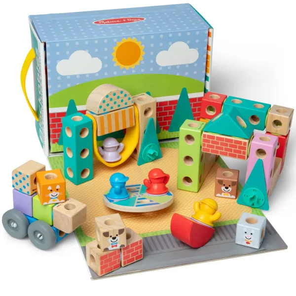 Blockables: mestni leseni gradbeni komplet - Melissa & Doug slika 2