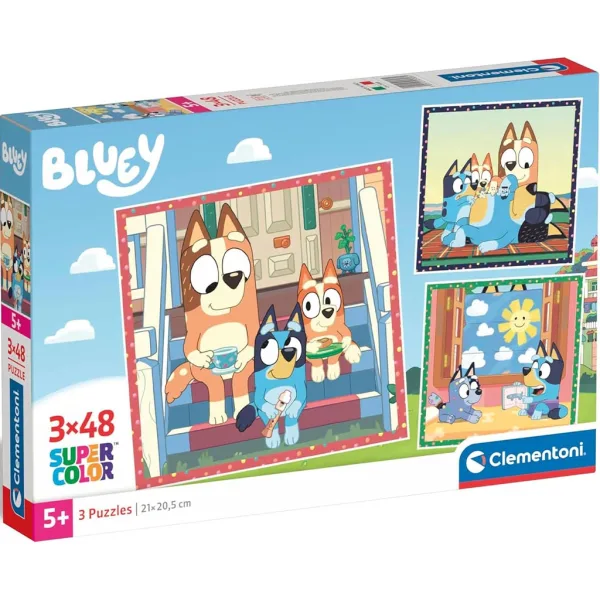 Bluey 3x48-delna Supercolor sestavljanka - Clementoni slika 1