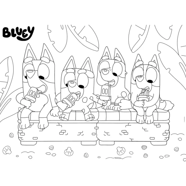 Bluey na počitnicah 2 v 1, 24-delni Eco maxi puzzle in pobarvanka 70x50 cm - Lisciani slika 3