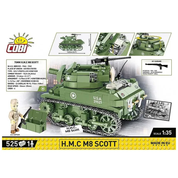 COBI: 2. svetovna vojna H.M.C M8 Scott tank sestavljalni komplet (2279) slika 2