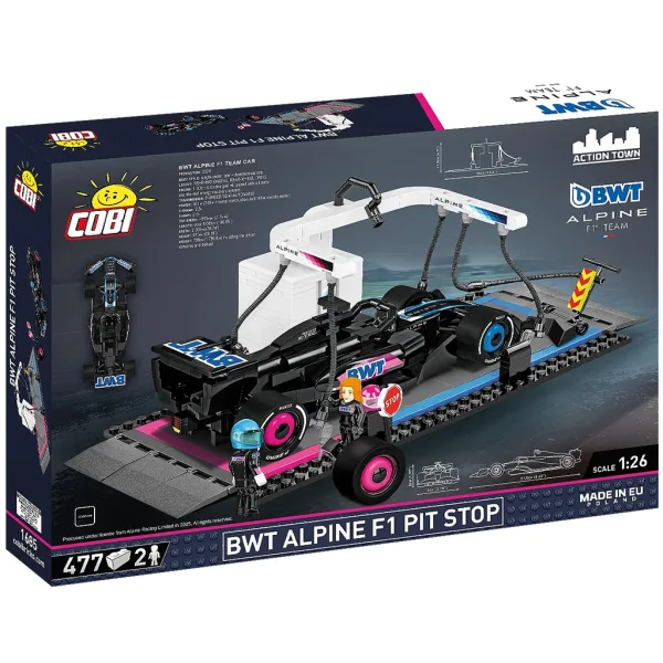 COBI: BWT Alpine F1 dirkalni avto s pit stopom, komplet za sestavljanje (1685) slika 3