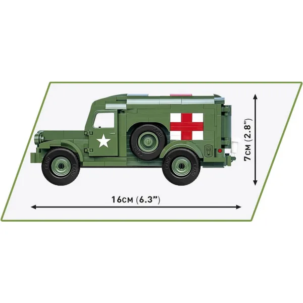 COBI: Dodge WC-54 Ambulanza reševalno vozilo gradbeni set (2257) slika 3
