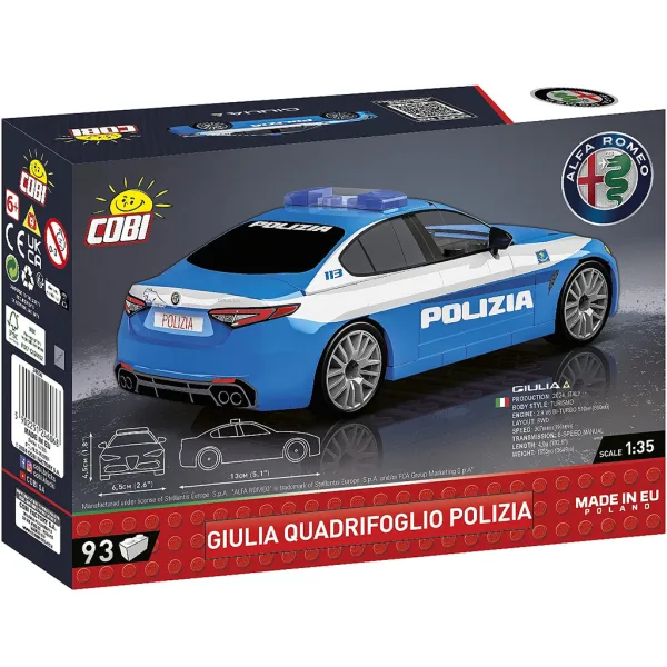 COBI: Gradbeni set policijski avto Alfa Romeo Giulia Quadrifoglio (24606) slika 3